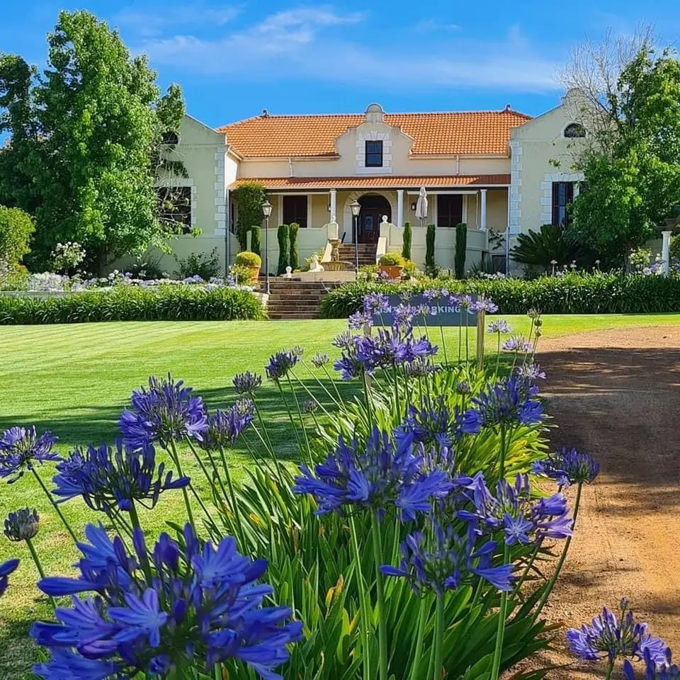 The lawns and gardens in front of the Ormonde Wines homestead