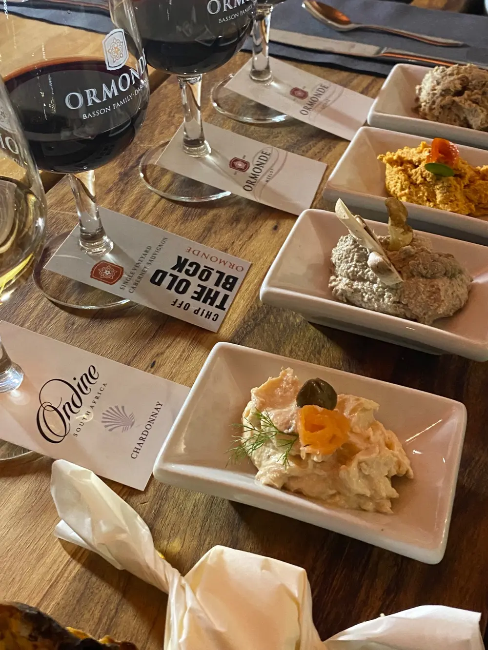 Pâté and wine pairing at Ormonde Wines
